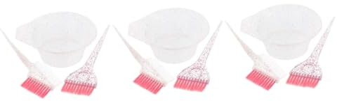 CALLARON 3 Juegos Tinte De Cabello y Juego De Cepillado De Platos Color De Pelo Equipo Tazón y Cepillo Para Teñir El Cabello Muriendo Bochas Bol Tazón De Tinte Teñido El Plastico Rosa