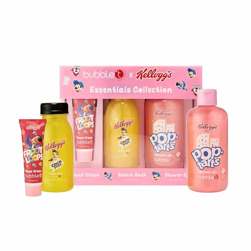 Bubble T Cosmetics Bath Collection Kellogg’s – Shower Gel, Bath Milk & Hand Cream Gift Set – Moisturizing & Nourishing Skincare for Women, Teens & Self-Care