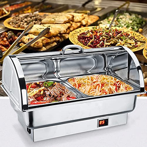 FBHappiness Food Warmers For Parties Buffets Electric400W Chafing Dishes Electric Food Warmers Buffet Server With Lidsideal For Parties Buffet 9L- Adjustable,C,B