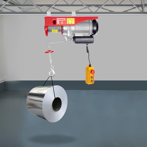 Andamio eléctrico de 800 kg para taller agrícola, altura de elevación de 10 m, rojo, para grúa, taller, garaje, elevador de cables, ruedas eléctricas duraderas