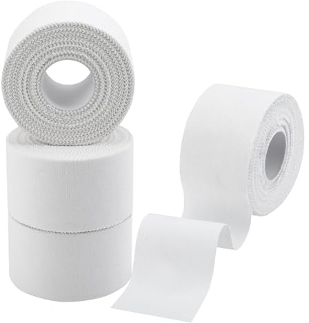 Xinstroe 4 Rollen Sport Tapes, 3,8cmx10m Sporttape Sport Weiß | Tapeverband Selbstklebende Sportbandage für Fußball Klettern Alle Sportarten