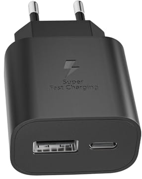 Caricatore USB C, spina multipla, 25 W, 2 porte, USB-A e USB-C, adattatore rapido per iPhone 17/16/16/16/16 Pro/15/16 Pro Max/16 Plus/15 Plus/14 13 12 11 SE XS XR, iPad, confezione da 3