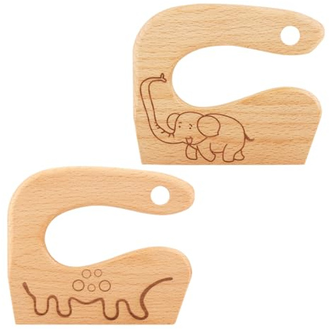 Kindermesser Aus Holz Niedliche Formen Messer Kinder Kinder Schneidemesser Gemüse Schneider Zum Schneiden Und Kochen Von Obst Oder Gemüse Für Kleinkinder(2 Stück)