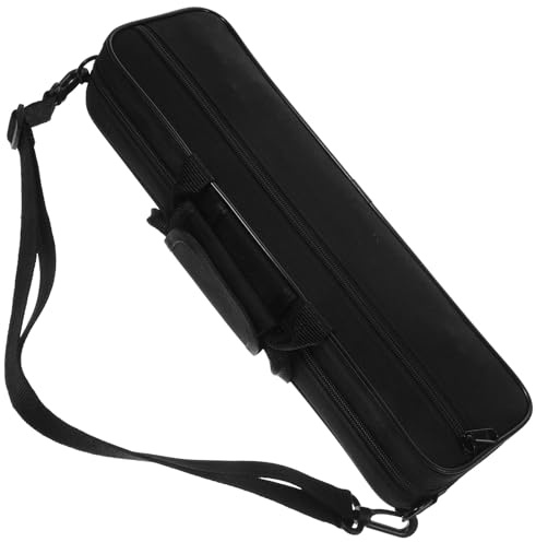 HEATSHAKING Bolsa de Almacenamiento para Flauta Travesera de Tela Oxford Negra, Estuche Portátil y Protector para Instrumentos de Viento, Diseño Ligero y Práctico para Transporte Seguro