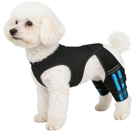 Generisch Knieorthese für Hundehinterbeine, Verstellbare Hüftstütze, Hinterbeinbandage SeitlichenStabilisatoren, Stoff Kniebandage, für Hundebei Patellaluxation Kreuzbandverletzungen Hundebeinorthese