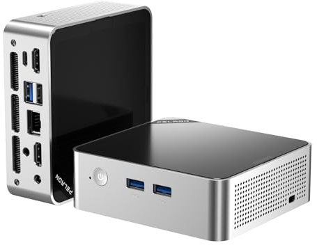 PELADN Mini PC AMD Ryzen 4300U bis zu 3,7 GHz, 8 GB DDR4 RAM, 256 GB SSD | Mini-Computer mit 4K/60Hz Triple-Display über Dual-HDMI und Type-C, WiFi 6, Bluetooth 5.3 für Büro und Homeoffice