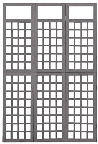 Raumteiler, 3 Paneele aus massivem Tannenholz, faltbar, für Kletterpflanzen, Halterung für Rosen, Raumteiler für den Innenbereich, zusammenklappbar