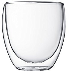 Bodum Double Walled Glasses Pack of 6 PAVINA - 250ml Coffee Cups - Dishwasher Safe Thermal Cup - Mouth-Blown Borosilicate Glass
