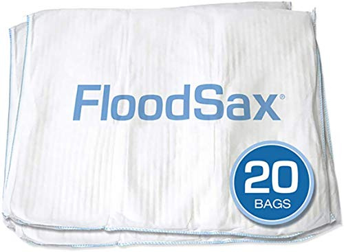 FloodSax FS20R Sandfreier Sandsack Wasserabsorbierende Flutsperre, 48,3 x 50,8 cm, weiß, 20 Pack