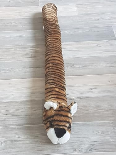 Zugluftstopper Windstopper Türvorleger Zugluft Tiere Plüsch 90cm Energiespar für Tür & Fenster (Tiger)