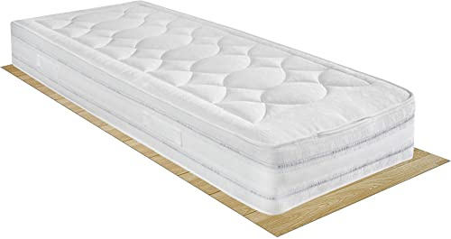 Comprarredo Materasso singolo a molle ortopedico MESSICO 80x190 altezza 25 cm elevata rigidità anche per pesi importanti, fascia traspirante e lato estivo (cotone) e invernale (lana) grigio