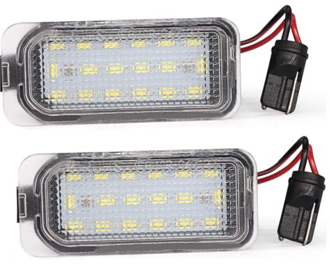 CDIYTOOL 2Pcs SMD 18 LED License Plate Light, Number Plate Light for F-ord Fiesta Focus C-Max Mondeo Galaxy S-Max Kuga J-Aguar XJ XF 542119