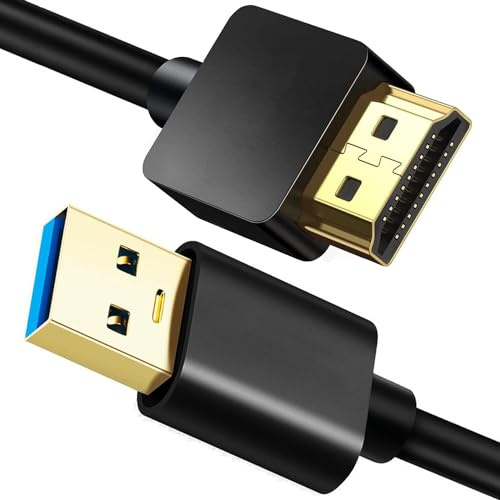 ukiism USB-auf-HDMI-Adapterkabel für Mac iOS Windows 10/8/7/Vista/XP, USB 3.0 auf HDMI-Stecker, HD 1080P, Monitor-Anzeige, Audio-Video-Konverter-Kabel, 2 m