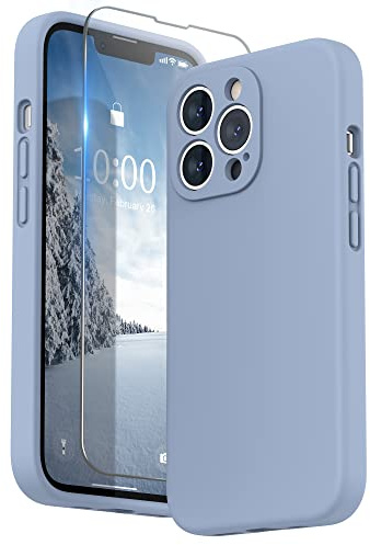 SURPHY für iPhone 13 Pro Hülle Silikon mit Displayschutzfolie | Case mit Kameraschutz Stoßfeste Handyhülle für 6,1 mit Erhöhter Randschutz