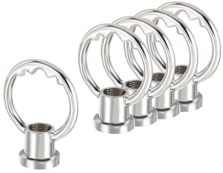 sourcing map 5 Stück Ösenmutter 5kg max. Belastung M10 Gewinde Ringform Weibliche Schlaufe für Hängelampe Kronleuchter Silber Ton