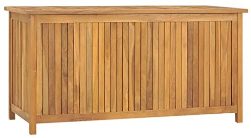 vidaXL Gartenbox Aufbewahrungsbox Auflagenbox Kissenbox Box Kiste Truhe Gartentruhe Holztruhe Gartenmöbel 114x50x58cm Massivholz Teak