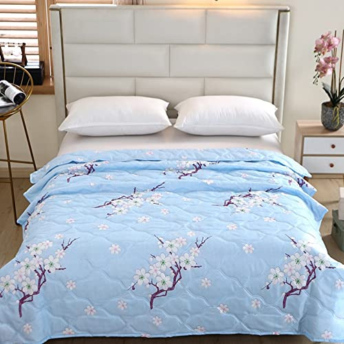Chickwin Modello Carino Copriletto Matrimoniale Singolo in Coperta con Primaverile Estivo Copri Letto per Camera da Letto Face in Morbida Microfibra (150x200cm,Fiore di Prugna)