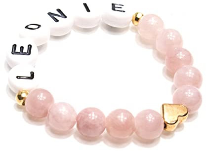 Babyarmband Armband Jade rose-gold Taufe Geburt Namensarmband Mädchen