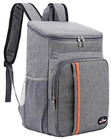 Unisex Rucksack Kühler Isoliert Auslaufsicher Wasserdicht Tragbare Leichte Thermotasche für Mittagessen Picknick Angeln Wandern Camping Park Strand Reisen,Gray