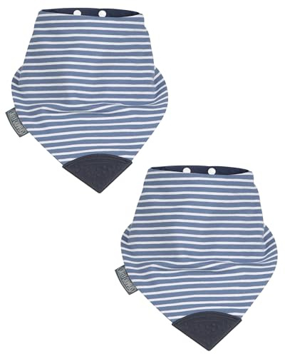 Cheeky Chompers alla behov bandana haklappar med oral sensorisk tuggning | äldre barn och vuxna | Oral, motor, ångestbehov | säker och hygienisk | Vuxen halsduk (stor, ränder, 2-pack)