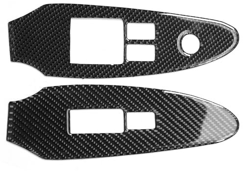 Keenso Panel de Botones de elevacin de Ventana de Fibra de Carbono, Panel de reposabrazos para manija de Puerta de Coche, Marco de Panel de botn de elevacin de Ventana para elctrica 370Z Z34