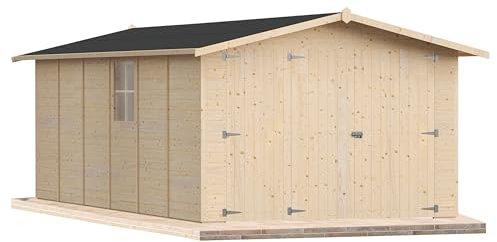 Casetta da giardino in legno per esterno 18Mq 300x600 20mm MADE IN ITALY mod. MILANO (Con Grondaia, Finestre Fisse)