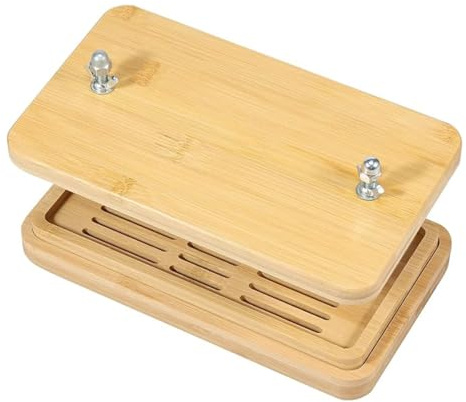 CENPEK Juego de Prensa de Tofu de bambú: Kit de Tofu de Madera ecológico, con colador y Bandeja de Goteo escurridor