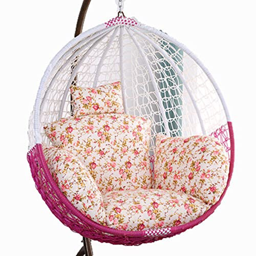 VDLLQYN Korb Stuhlmatte Schaukelstuhlkissen for den Außenbereich, Hängekorb-Rattan-Stuhlkissen mit abnehmbarem Bezug, Terrassenmöbelkissen for den Hängemattengarten(Petal)