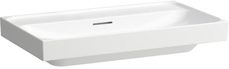Lavabo sobre encimera Laufen Meda, pulido, 800x460mm, sin agujero para grifo, con rebosadero, H8161177571091, Color: blanco mate