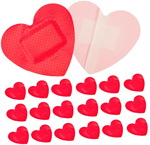 ARTSEWPLY Vendajes Adhesivos en Forma de Corazón 50 Unidades Parches Hemostáticos Transpirables Adhesivos Hemostáticos Resistentes al Agua para Cuidado de Heridas Uso Doméstico Emergencia