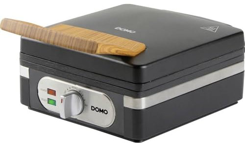DOMO DO9275W Gaufrier pour 2 gaufres belges – Gaufres XL 4x7 – Revêtement antiadhésif sans PFAS – 1400 W - Revêtement Céramique - Noir