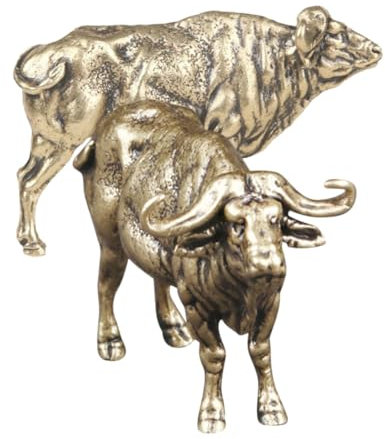 Cabilock 2stücke Messing Yak Statue Tierfigur Messing Basteldekor Tierstatuen Für Innenbereich