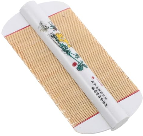 Peine de Bambú de Doble Cara Blanco para Cabello y Mascotas