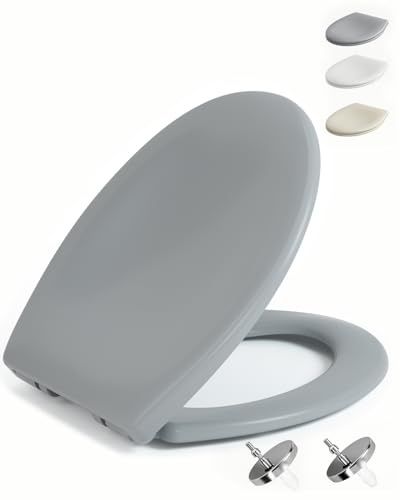 HySail Abattant WC avec Frein de Chute – Durable, Écologique, Résistant à la Décoloration, Abattant WC Clipsable pour Nettoyage Facile, Taille 44,3 x 36,9 cm, Forme O Universelle