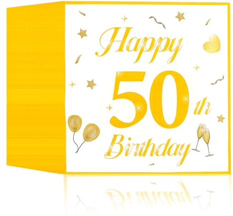 50.Geburtstagsdeko Servietten,40 Stück Papier Party Servietten Tischdeko Für 50. Geburtstag Männer Frauen,50. Papierservietten für Mann Frau Geburtstag Feier Jubiläum Tischdekoration-33x33cm