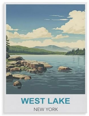 Puzzle 1000 Teile DIY Papier Puzzle，West Lake New York，Freizeit Creative Kreuzworträtsel Spiel Kind Puzzle Spielzeug Geburtstag Festival Einzigartiges Geschenk（38x26cm）-HH59