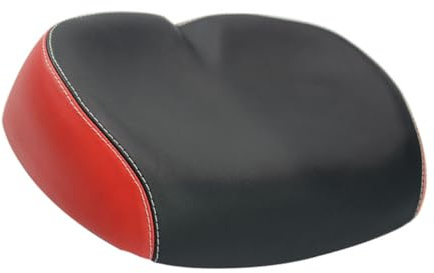 ifundom Selle de Vélo Rembourrée PU Épaissie Coussin Respirant pour VTT et Vélo de Course Confortable et Légère pour Cyclisme Plein Air Noir et Rouge