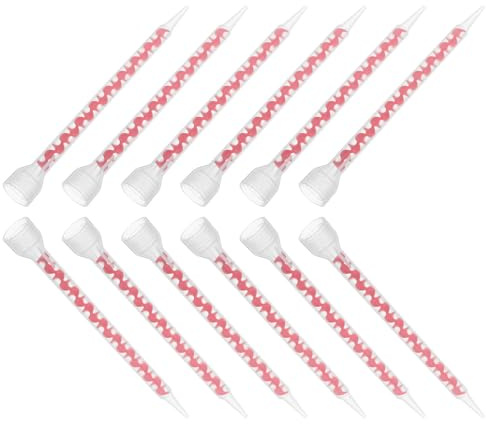 HOMSFOU 12 Ugelli Miscelatori a Spirale per Sigillante Epossidico, Applicatori di Calafataggio Riutilizzabili in Plastica, Strumenti Precisi per Ristrutturazione di Cucine e Bagni