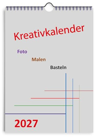 Bastelkalender 2027 DIN A4 Hochformat zum Basteln und Selbstgestalten DIY (Grau)