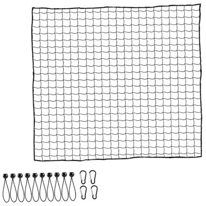 KIXZSAZ Tragbares Golfball Abschlagnetz, einfach aufzubauen mit Seilschlaufe für Golftraining im Innen und Außenbereich, Trainingsgerät, Zubehör für Chippen und Werfen, Schwarz, 2 Meter x 2 Meter