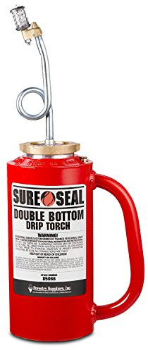 Forestry Suppliers Sure-Seal Red OSHA Double-Bottom Drip Torch | Heavy Duty 15 Gauge Aluminum Canister | Big Mouth for Easy Filling | Fuel Trap & Check Valve for Protection | Oil Proof Gaskets