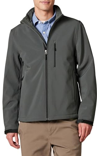 Amazon Essentials Veste Softshell Imperméable Homme, Gris Foncé, M