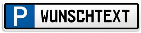 PrintPlanet® Parkplatzschild personalisiert – PVC Schild 300×75 mm – mit Text oder Kennzeichen – Wetterfest