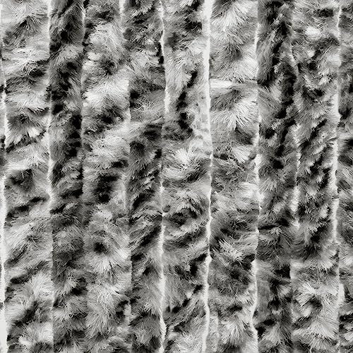 Moritz Flauschvorhang aus Chenille 90 x 200 cm dunkelgrau grau meliert Türvorhang als Fliegenschutz Insektenschutz für Camping Wohnwagen