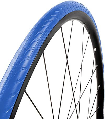 Tannus Cubierta 100% Antipinchazos 700x25c (25-622) Airless Tire New Slick | Neumático Sólido para Bici Carretera, Color Aqua (Azul), Dureza Regular
