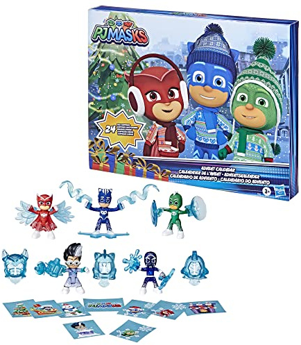 PJ Masks Kids Advent Calendar, 24 Daily Surprise Toys Including PJ Masks Action Figures, Accessories, and Stickers, Countdown Calendar, Ages 3 and Up