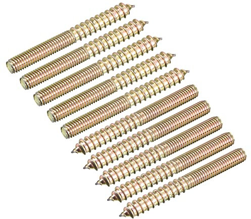 sourcing map M8x75mm Hanger Bolts, 24pcs Double Ended Thread Dowel Screws for Wood Furniture Connecting