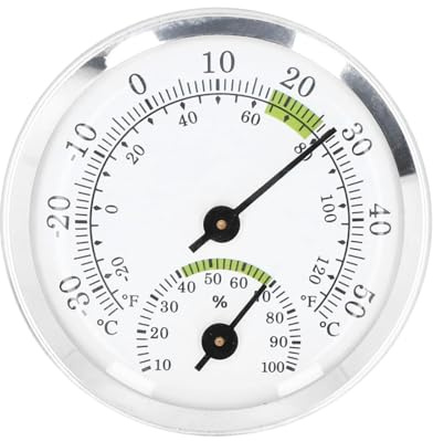 ANKROYU Thermometer-Hygrometer mit Zifferblatt, Mini-Hygrometer, Barometer mit Thermometer, Hygrometer für Humidore, Gewächshaus, Garten, Zuhause, sicher