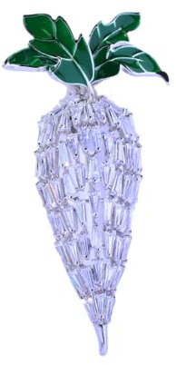 Broche 2 Pièces De Corsage De Fruits Et Légumes De Mode Serti D Épingle À Carottes En Zircon Brochet Pour Femmes Accessoires Blanc