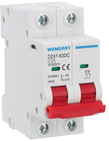 Wengart DC Trennschalter DZ47-63Z,25A 500V 35 mm DIN-Schienenmontage Trennschalter Solaranlage
